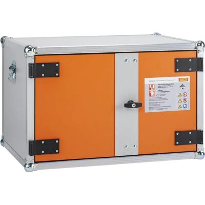 Armário de segurança CEMO laranja/cinza para carregamento de baterias - 520 mm Armário de segurança CEMO laranja/cinza para carregamento de baterias - 520 mm