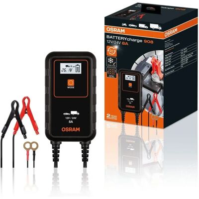 Încărcător de Baterii Osram - Model 908 - Inteligent, 9 Etape, 12V/24V, Întreținere Automată Încărcător de Baterii Osram - Model 908 - Inteligent, 9 Etape, 12V/24V, Întreținere Automată