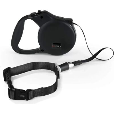 GoLeyGo Hundeleine & Halsband Vario S/M - Schwarz GoLeyGo Hundeleine & Halsband Vario S/M - Schwarz