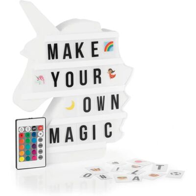 EASYmaxx Boîte lumineuse LED Licorne - Changeur de couleur & Messages personnalisés EASYmaxx Boîte lumineuse LED Licorne - Changeur de couleur & Messages personnalisés
