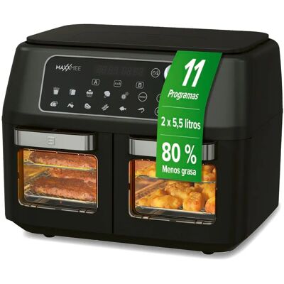 MAXXMEE Doppelkammer-Heißluftfritteuse - SCHWARZ MAXXMEE Doppelkammer-Heißluftfritteuse - SCHWARZ