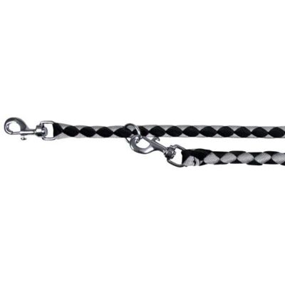 Trixie 14361 Adjustable Dog Lead - 2m Black/Silver Trixie 14361 Adjustable Dog Lead - 2m Black/Silver