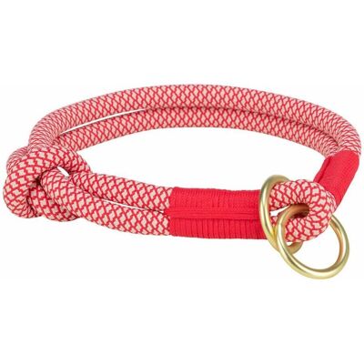 Trixie Dog Collar - Adjustable Rope Semi-Choke - 30cm - Red Cream Trixie Dog Collar - Adjustable Rope Semi-Choke - 30cm - Red Cream
