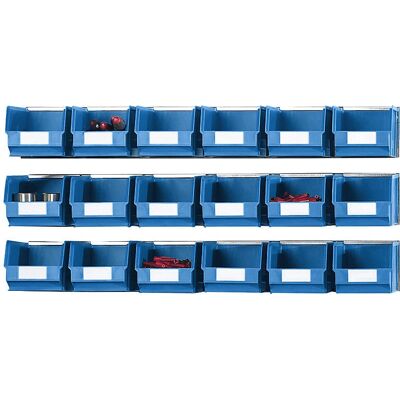 Sistema de Almacenamiento Azul KaiserKraft - 3 Guías, 18 Cajas Sistema de Almacenamiento Azul KaiserKraft - 3 Guías, 18 Cajas