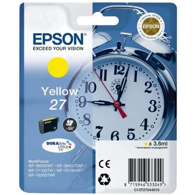 Epson - C13T27044010 - 27 Yellow - Durabrite Ultra - Cartuccia d'inchiostro Epson - C13T27044010 - 27 Yellow - Durabrite Ultra - Cartuccia d'inchiostro