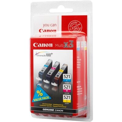 Canon CLI-521 Cyan Magenta Geel Inktcartridge - Inktcartridge Canon CLI-521 Cyan Magenta Geel Inktcartridge - Inktcartridge