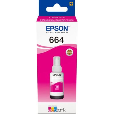 Frasco de tinta magenta T6643 Epson - Tanque de tinta para Epson L-Series Frasco de tinta magenta T6643 Epson - Tanque de tinta para Epson L-Series