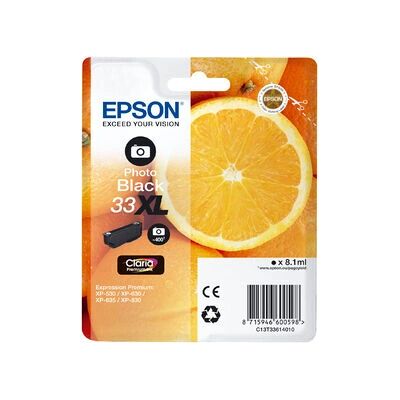 Epson C13T33614010 - 33XL - Foto sort - Blækpatron Epson C13T33614010 - 33XL - Foto sort - Blækpatron