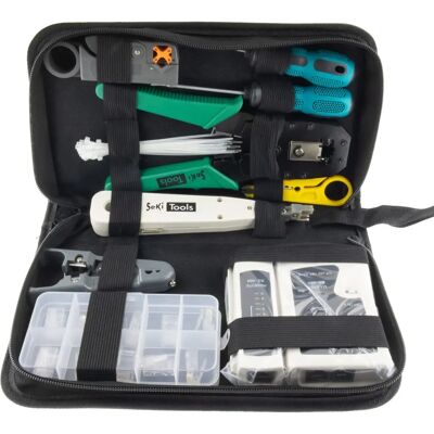 Seiki Netzwerkwerkzeug-Set - 10 Stück, RJ45 Tester, Crimpzange, Abisolierzange, Schraubenzieher Seiki Netzwerkwerkzeug-Set - 10 Stück, RJ45 Tester, Crimpzange, Abisolierzange, Schraubenzieher