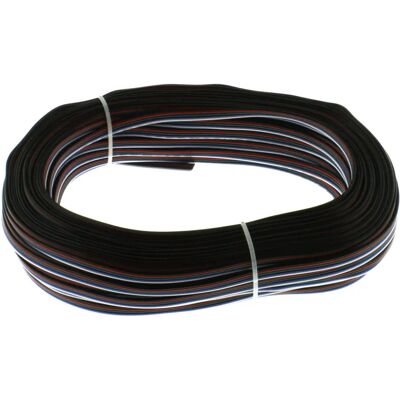 Marca Modello - Cavo piatto a 5 conduttori per strisce LED RGB+W - Rullo da 50m Marca Modello - Cavo piatto a 5 conduttori per strisce LED RGB+W - Rullo da 50m
