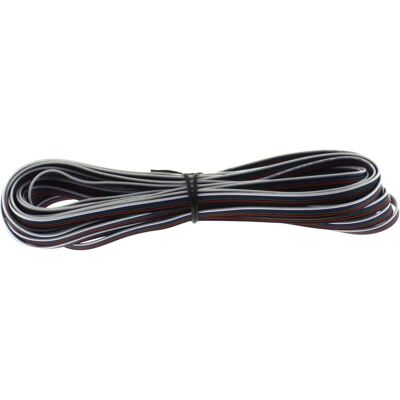 Cabo plano de 5 fios RGB+W - Rolo 10m Cabo plano de 5 fios RGB+W - Rolo 10m