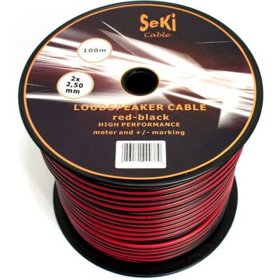 SeKi Reproduktorový kabel 2x2,50mm2 100m červeno-černý - Speaker Cable SeKi Reproduktorový kabel 2x2,50mm2 100m červeno-černý - Speaker Cable