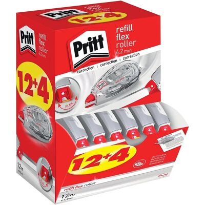 Roulette correctrice Pritt Flex - Transparent 12m - Publicité Roulette correctrice Pritt Flex - Transparent 12m - Publicité