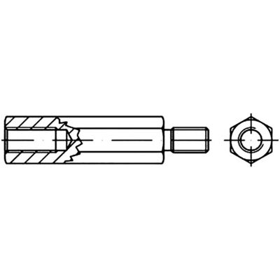 TOOLCRAFT Zinkbeschichtete Sechskant Abstandsstifte - M5 x 40 mm TOOLCRAFT Zinkbeschichtete Sechskant Abstandsstifte - M5 x 40 mm