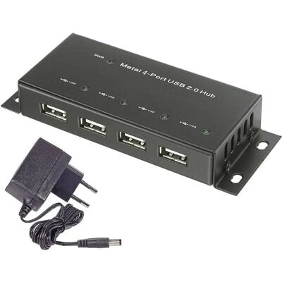 Renkforce RF-4830984 4-poorts USB 2.0 Hub - Wandmontage Renkforce RF-4830984 4-poorts USB 2.0 Hub - Wandmontage