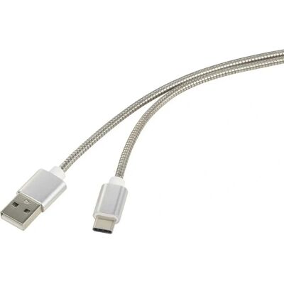 Renkforce RF-4888674 USB Kabel - Silber - 0,5m USB 2.0 Renkforce RF-4888674 USB Kabel - Silber - 0,5m USB 2.0