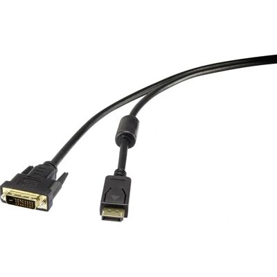 Renkforce RF-3301148 Video Kabeladapter - 0,5 m DisplayPort DVI-D Sort Renkforce RF-3301148 Video Kabeladapter - 0,5 m DisplayPort DVI-D Sort