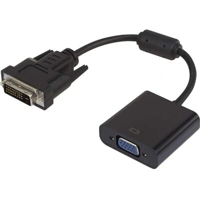 Renkforce RF-3301134 DVI/VGA Adapter - 15cm, Sort, Ferritkerne Renkforce RF-3301134 DVI/VGA Adapter - 15cm, Sort, Ferritkerne
