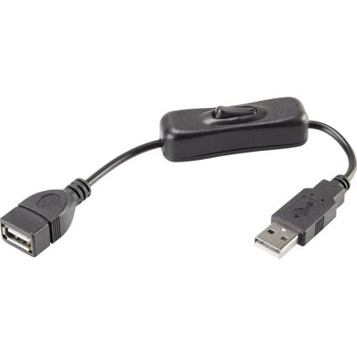 Renkforce USB 2.0 Verlängerungskabel mit Schalter - Schwarz Renkforce USB 2.0 Verlängerungskabel mit Schalter - Schwarz