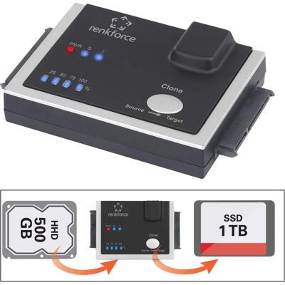 Adaptateur de clonage SATA USB 3 Renkforce - Cloneur HDD - Publicité Adaptateur de clonage SATA USB 3 Renkforce - Cloneur HDD - Publicité