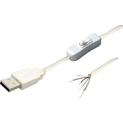 Cable USB con Interruptor TRU Components - Recto - 1.80m Cable USB con Interruptor TRU Components - Recto - 1.80m