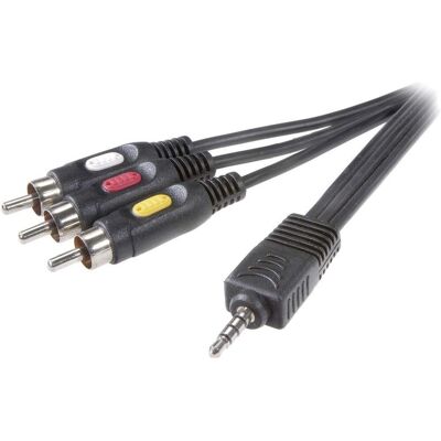 Câble AV SpeaKa Professional - Jack 3,5 mm vers 3 RCA 2m - Publicité Câble AV SpeaKa Professional - Jack 3,5 mm vers 3 RCA 2m - Publicité