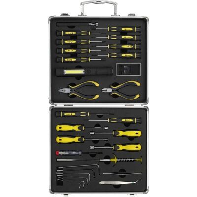 Basetech BT-1954694 Werkzeugsatz - Hochwertiger Chrome-Vanadium-Stahl - 30 Teile Basetech BT-1954694 Werkzeugsatz - Hochwertiger Chrome-Vanadium-Stahl - 30 Teile