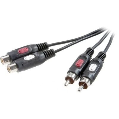 SpeaKa Professionelles RCA Audio Verlängerungskabel - 2,5 m - Schwarz SpeaKa Professionelles RCA Audio Verlängerungskabel - 2,5 m - Schwarz