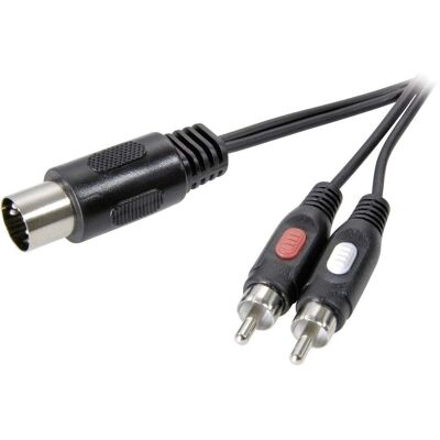 SpeaKa Professional DIN-zu-RCA Audiokabel - 1,50 m Schwarz SpeaKa Professional DIN-zu-RCA Audiokabel - 1,50 m Schwarz