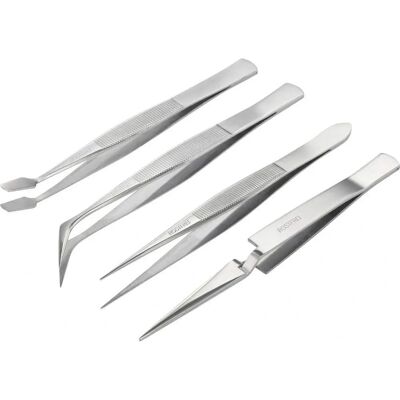 Basetech BT-2108046 Edelstahl Pinzette Set - Präzision, 4 Stück Basetech BT-2108046 Edelstahl Pinzette Set - Präzision, 4 Stück