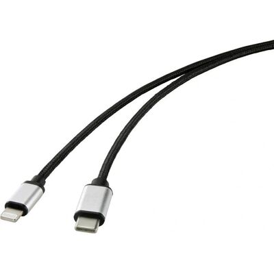Renkforce USB-kabel - USB 3.0 & Lightning - 1m - Svart Renkforce USB-kabel - USB 3.0 & Lightning - 1m - Svart