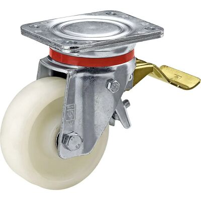 Wicke Polyamidrad - Doppelbremse - 350kg - 100x35mm - Stahlgehäuse Wicke Polyamidrad - Doppelbremse - 350kg - 100x35mm - Stahlgehäuse