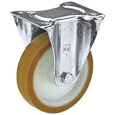 Wicke Polyurethan Rollen - Fix - 125mm - 38mm - Max 180kg Wicke Polyurethan Rollen - Fix - 125mm - 38mm - Max 180kg
