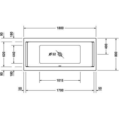 Baño de hidromasaje rectangular Starck de Duravit - 1800x800mm - Blanco Baño de hidromasaje rectangular Starck de Duravit - 1800x800mm - Blanco