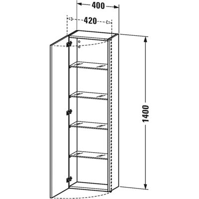 Duravit DuraStyle Wandhochschrank - 1 Tür, links, 1400mm hoch Duravit DuraStyle Wandhochschrank - 1 Tür, links, 1400mm hoch