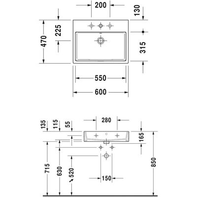 Chiuvetă Duravit Vero Air - Alb - 600x470mm Chiuvetă Duravit Vero Air - Alb - 600x470mm