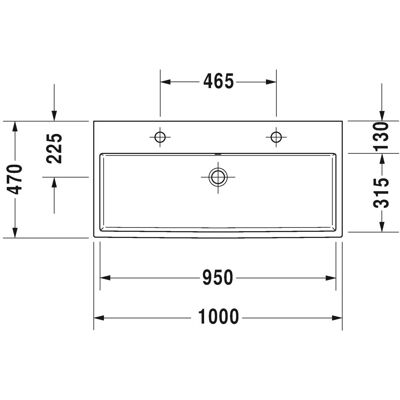 Duravit Vero Air Waschtisch - Rechteckig 2 Waschplätze, Weiß Duravit Vero Air Waschtisch - Rechteckig 2 Waschplätze, Weiß