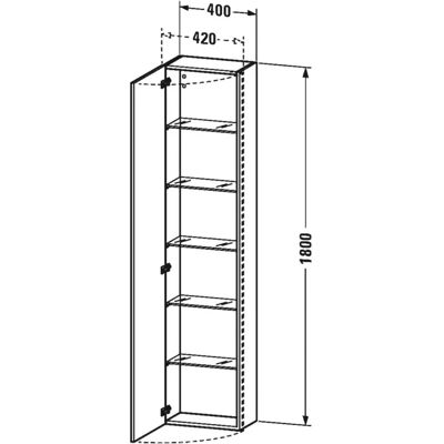 Duravit DuraStyle Badezimmerschrank - 1228, Weiß Matt, 1 Tür, links Duravit DuraStyle Badezimmerschrank - 1228, Weiß Matt, 1 Tür, links