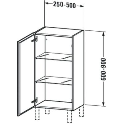 Duravit L-Cube Wandmontage Badezimmer Schrank - Weiß Hochglanz, 600-900mm, 250-500mm, 200-363mm Duravit L-Cube Wandmontage Badezimmer Schrank - Weiß Hochglanz, 600-900mm, 250-500mm, 200-363mm