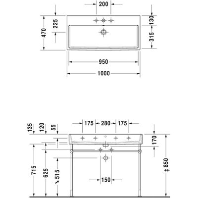 Lavoar Duravit VERO AIR pentru mobilă 1000x470mm - Alb Lavoar Duravit VERO AIR pentru mobilă 1000x470mm - Alb