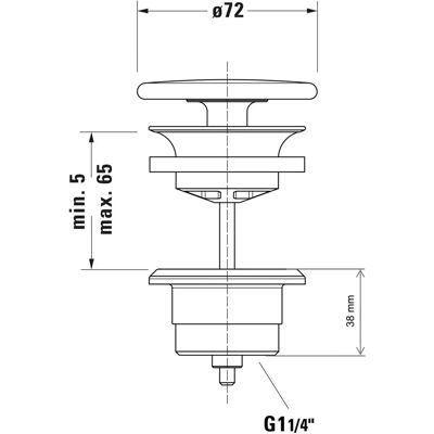 Valvola universale Duravit - G 1 1/4 - Bianca Valvola universale Duravit - G 1 1/4 - Bianca