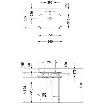 Duravit Happy D.2 60cm Wandwaschbecken Oval - Waschtisch Duravit Happy D.2 60cm Wandwaschbecken Oval - Waschtisch