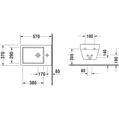 Duravit Vero Air Wand-Bidet - Weiß - 37x57cm Duravit Vero Air Wand-Bidet - Weiß - 37x57cm