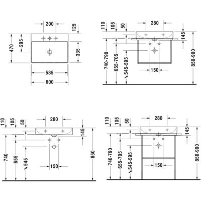Lavoar Duravit DuraSquare Alb - Rectangular, Fără Supraplin, Montaj pe Perete Lavoar Duravit DuraSquare Alb - Rectangular, Fără Supraplin, Montaj pe Perete