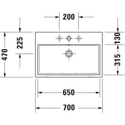 Duravit Vero Air Wand-Waschtisch - 700x470mm - Weiß Duravit Vero Air Wand-Waschtisch - 700x470mm - Weiß