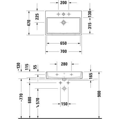 Duravit Vero Air Wandwaschbecken - Geometrisches Weiß Keramik Duravit Vero Air Wandwaschbecken - Geometrisches Weiß Keramik