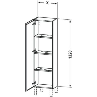 Duravit Weiß Matt L-Cube Wandregal - Wandmontage, 1 Tür Duravit Weiß Matt L-Cube Wandregal - Wandmontage, 1 Tür
