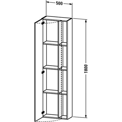 Duravit DuraStyle Hochschrank - Weiß Hochglanz - 1 Tür Duravit DuraStyle Hochschrank - Weiß Hochglanz - 1 Tür