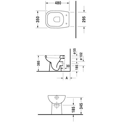 Duravit D-Code Stand WC - Weiß, HygieneGlaze, 6L, Horizontalabgang Duravit D-Code Stand WC - Weiß, HygieneGlaze, 6L, Horizontalabgang