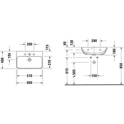 Duravit Starck Vask 60x40cm - Hvid - Vask Duravit Starck Vask 60x40cm - Hvid - Vask